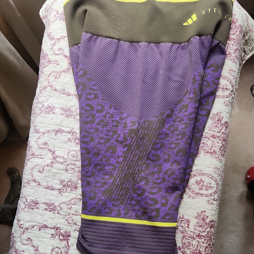 Adidas Stella McCartney Purple and Gray Leggings - Picture 9 of 9